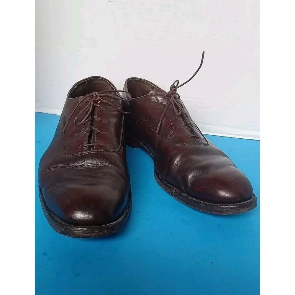 Vintage Mens Brown Leather Oxford Dress Shoes Made in USA 12 D 12187 603